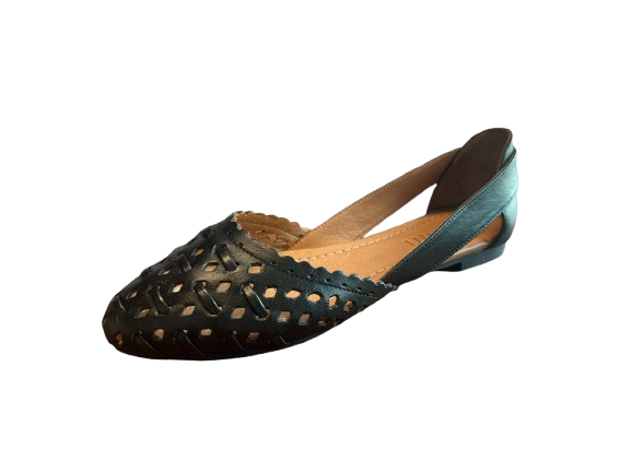 Laser-Cut Leather Flats with Handwoven Detail – Salsa