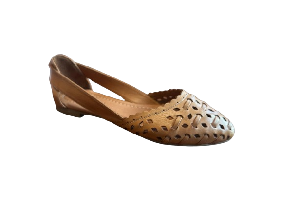 Laser-Cut Leather Flats with Handwoven Detail – Salsa