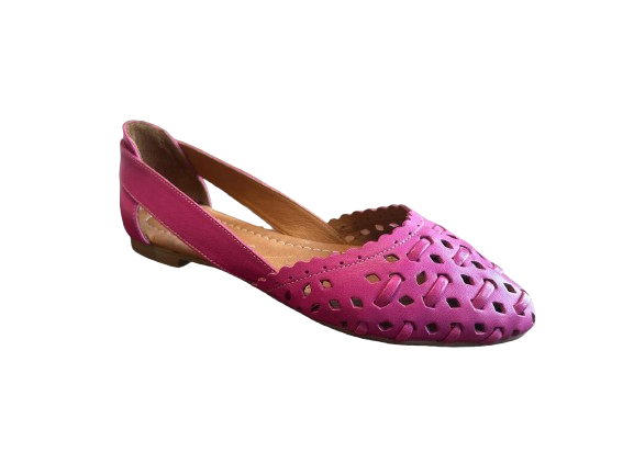 Laser-Cut Leather Flats with Handwoven Detail – Salsa