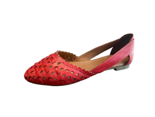 Laser-Cut Leather Flats with Handwoven Detail – Salsa