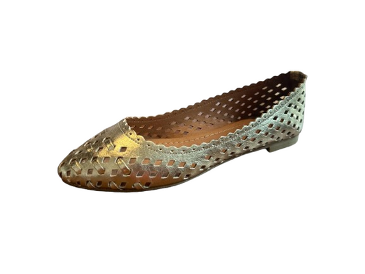 Genuine Leather Gold Laser-Cut Flats