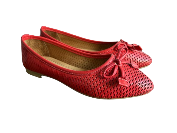 Pointed Pistachio Ballet Flats with Ribbon Detail