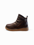 Begoria 'SoftFold' – Premium Leather Boots with Side Zip Brown Begoria