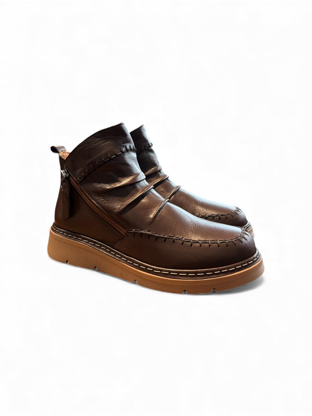 Begoria 'SoftFold' – Premium Leather Boots with Side Zip Begoria