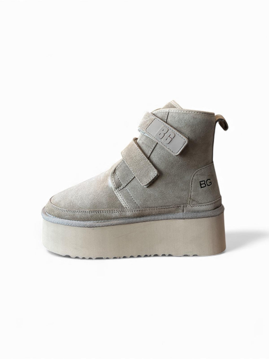 Begoria 'Nova' – Suede Platform Boots with Easy-Closure Beige Begoria