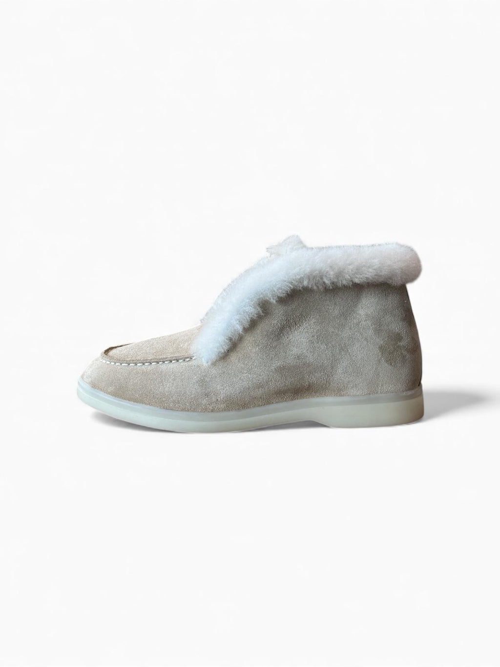 Begoria 'Luna' – Suede Ankle Boots with Shearling Lining Beige Begoria