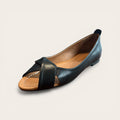 Begoria Milano - Premium Leather Open-Toe Flats Black Begoria