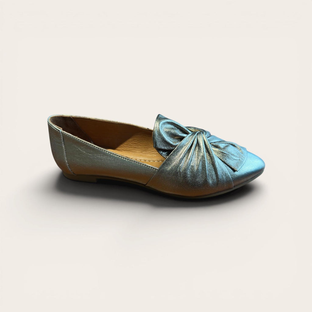 Begoria Pure – Women’s Smooth Leather Ballet Flats Silver 39 Begoria