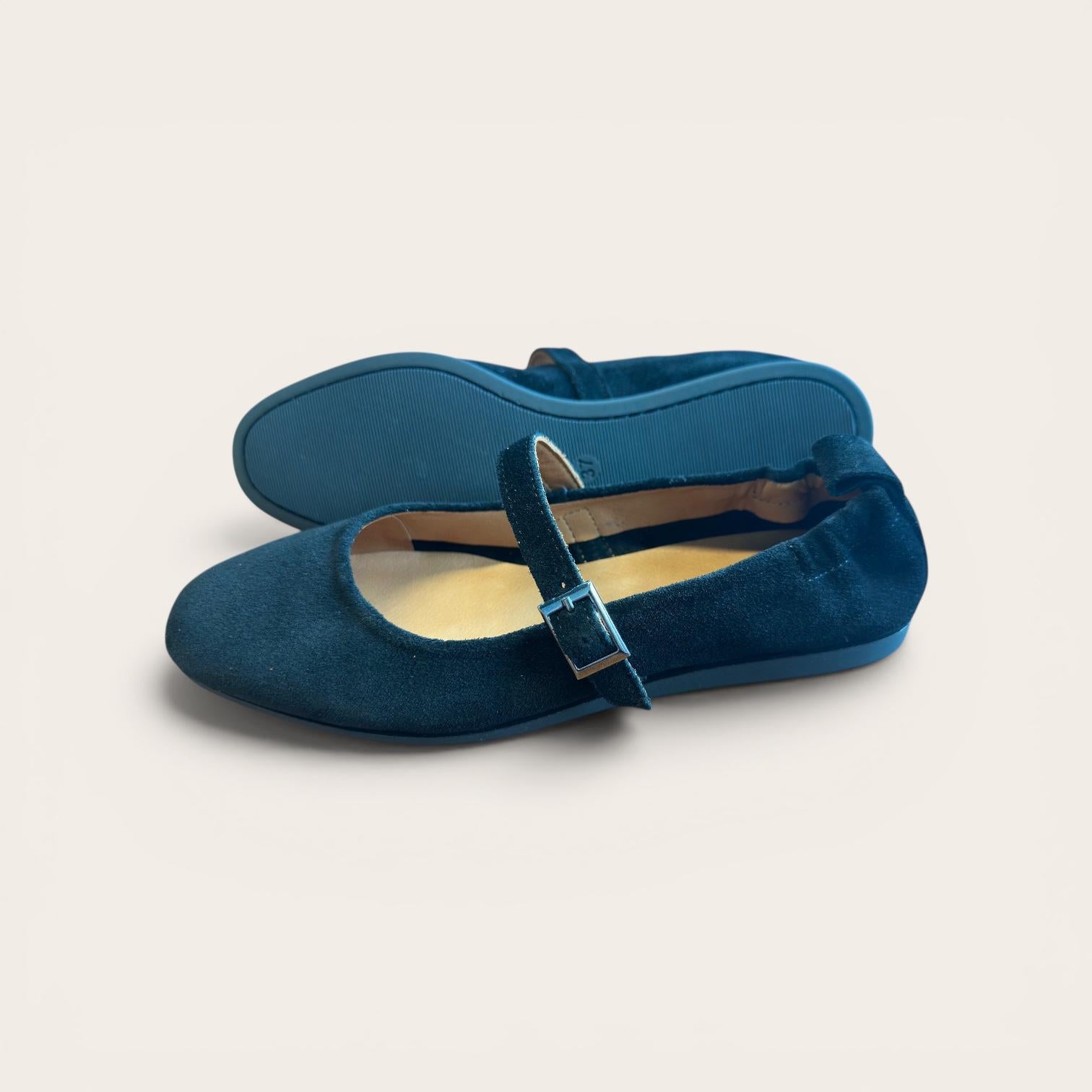 Begoria Celeste Suede Mary Jane Ballerinas