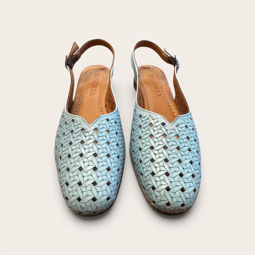 Begoria Summer Weave - Women's Woven Leather Slingback Ballet Flats
