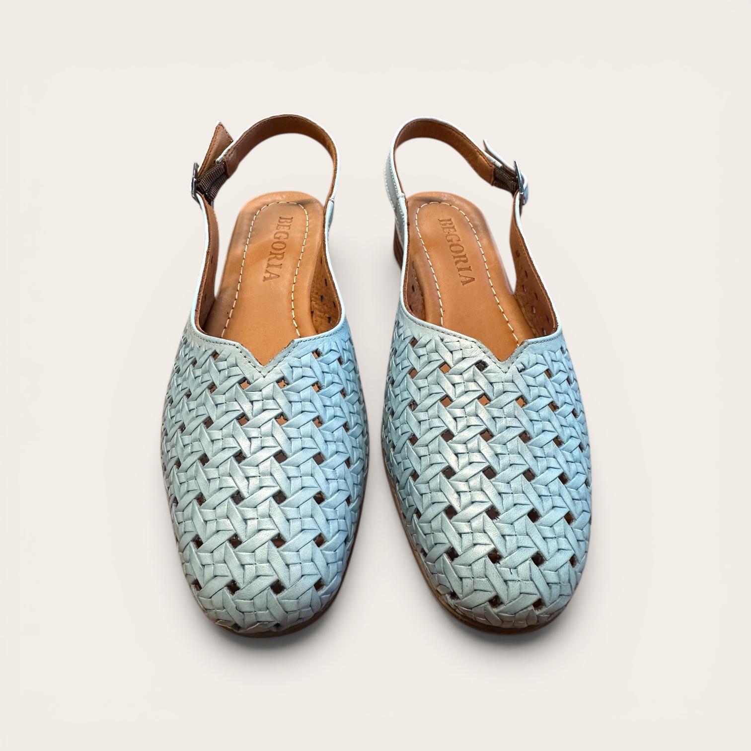 Begoria Summer Weave - Women's Woven Leather Slingback Ballet Flats