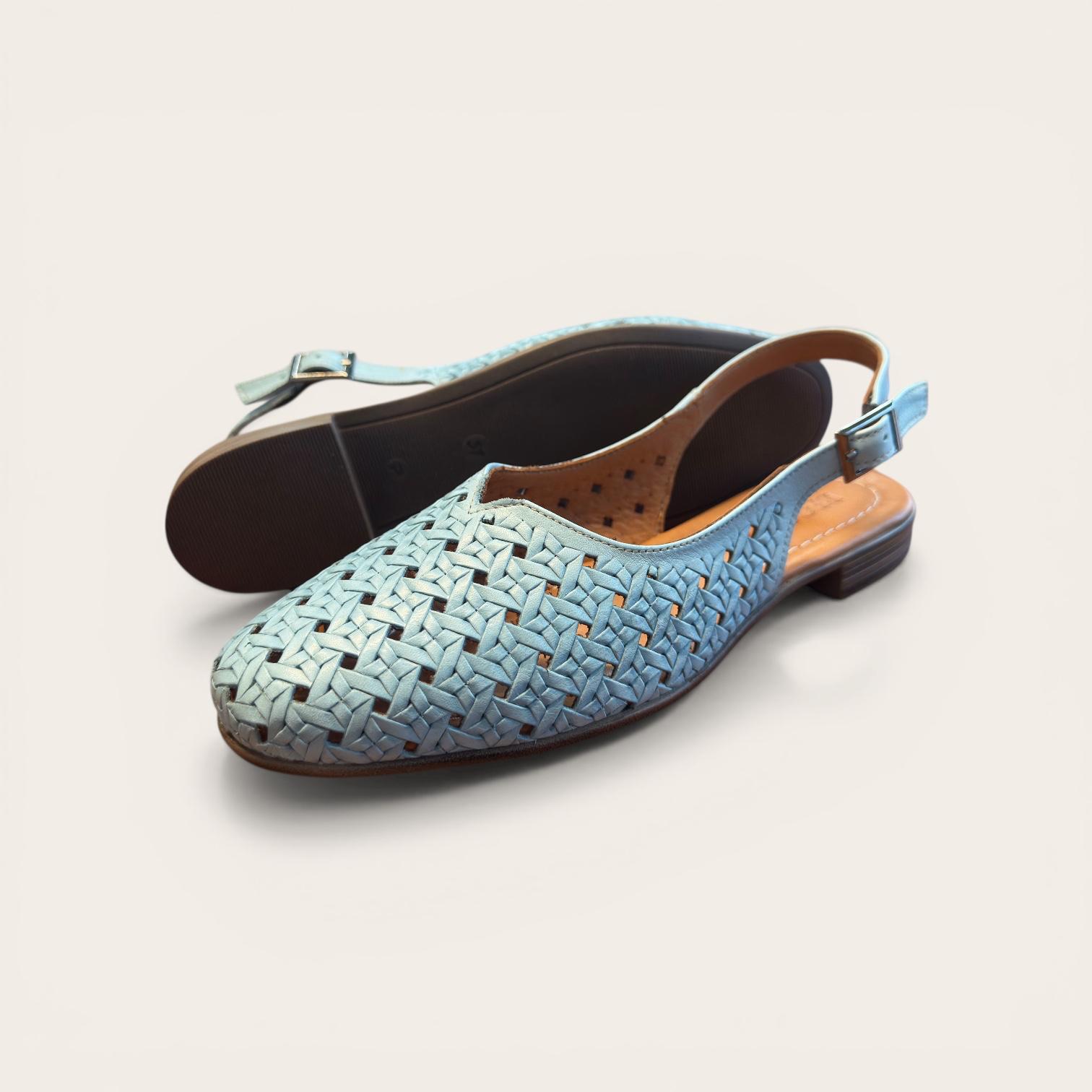 Begoria Summer Weave - Women's Woven Leather Slingback Ballet Flats