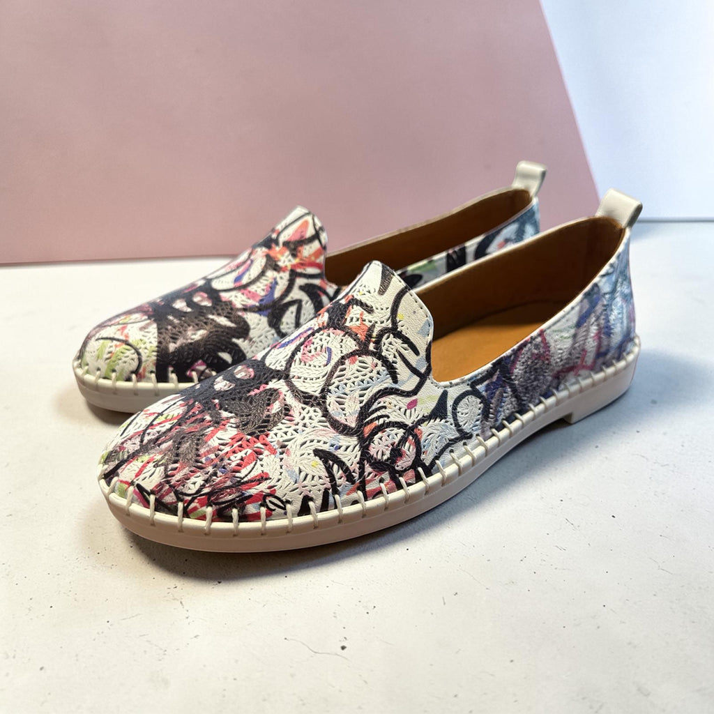 Begoria Vivid - Dynamic Print Slip-On Shoes in Multicolor Designs