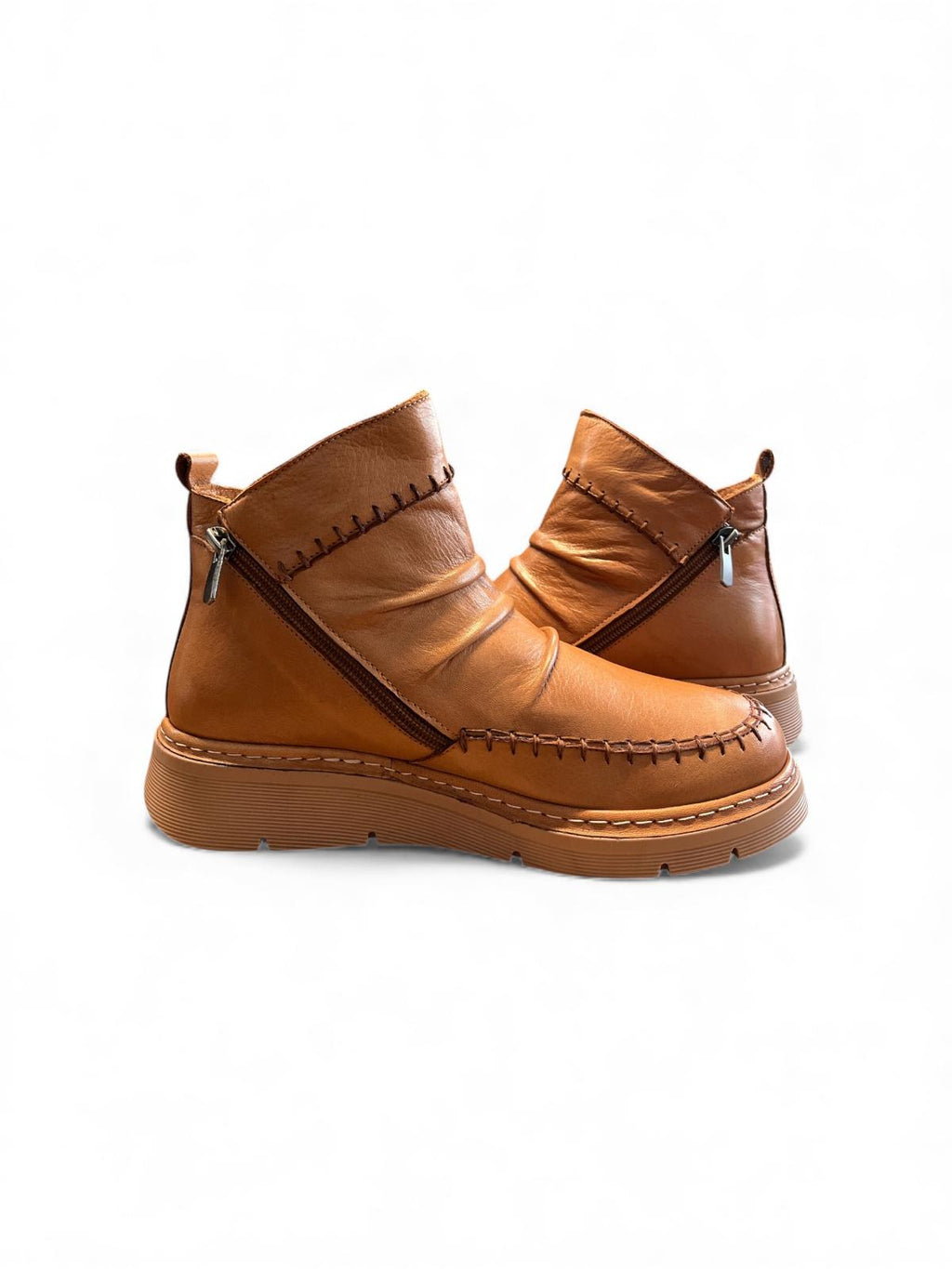 Begoria 'SoftFold' – Premium Leather Boots with Side Zip Begoria