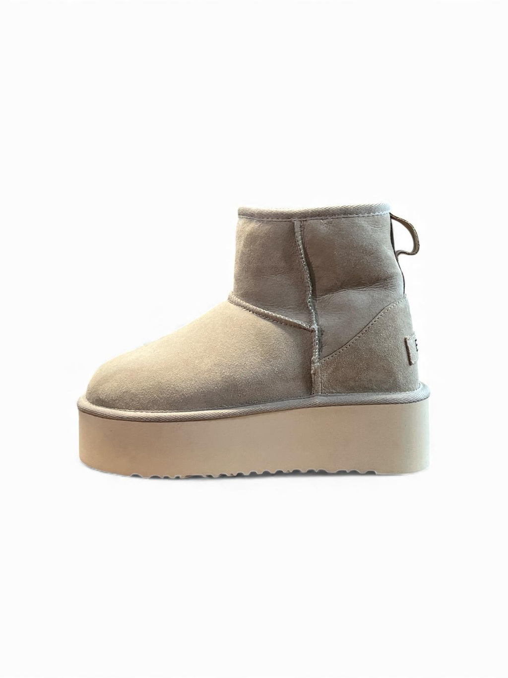 Begoria 'Stellar' – Tall Suede Platform Boots Beige Begoria