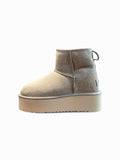 Begoria 'Stellar' – Tall Suede Platform Boots Beige Begoria