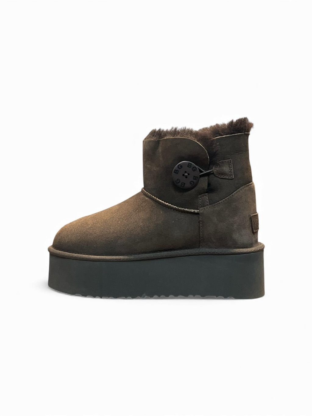 Begoria 'Sky' – Suede Platform Boots with Shearling Brown Begoria