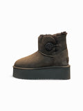 Begoria 'Sky' – Suede Platform Boots with Shearling Brown Begoria
