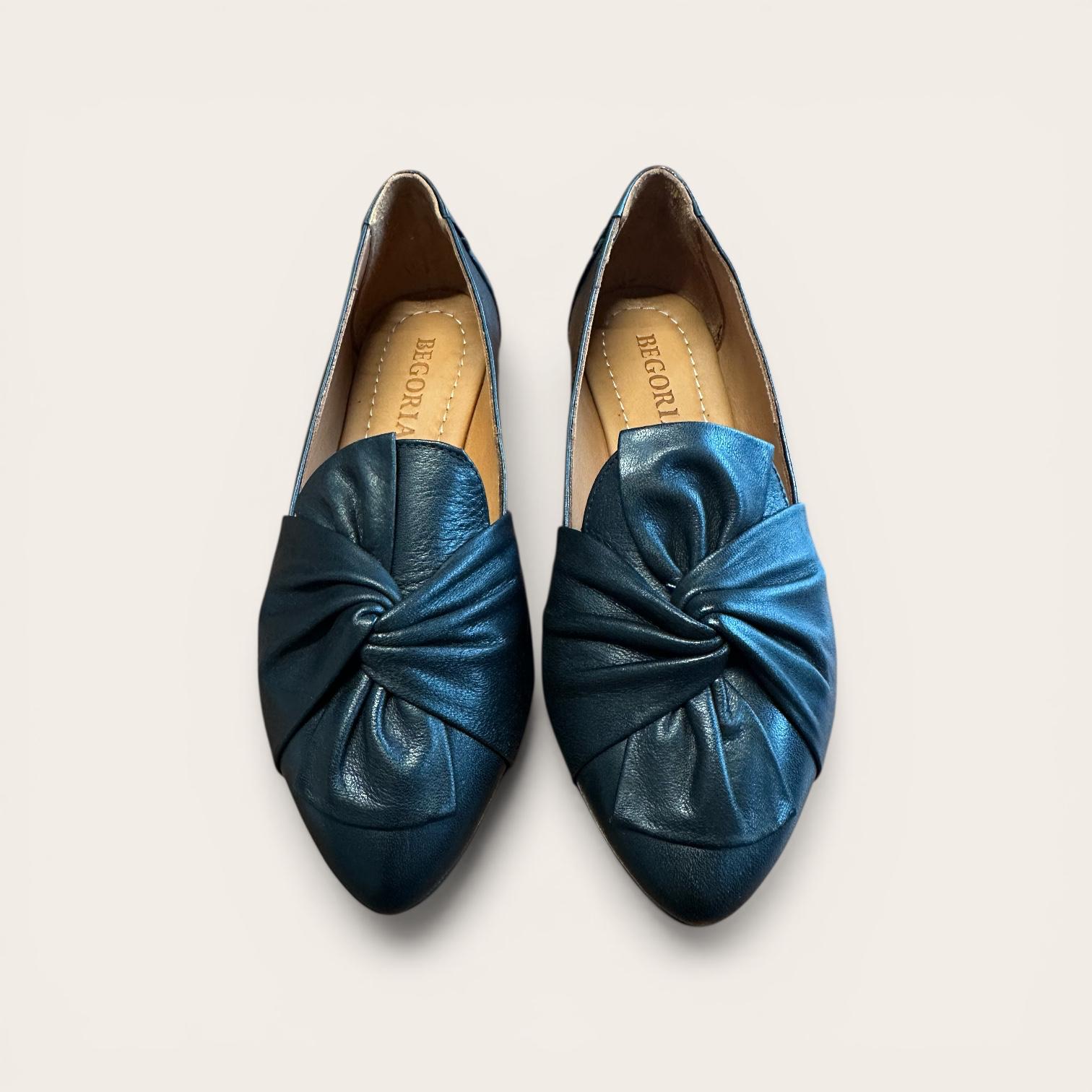 Begoria Pure – Women’s Smooth Leather Ballet Flats Black 40 Begoria