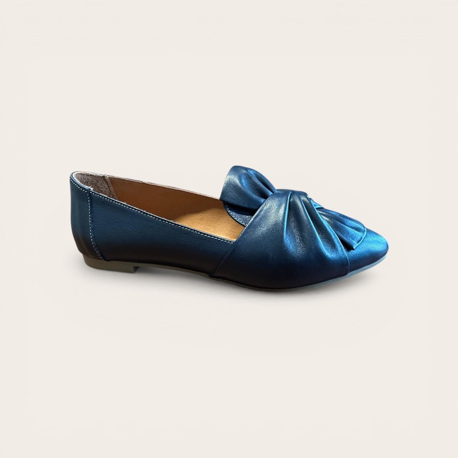 Begoria Pure – Women’s Smooth Leather Ballet Flats Navy Begoria