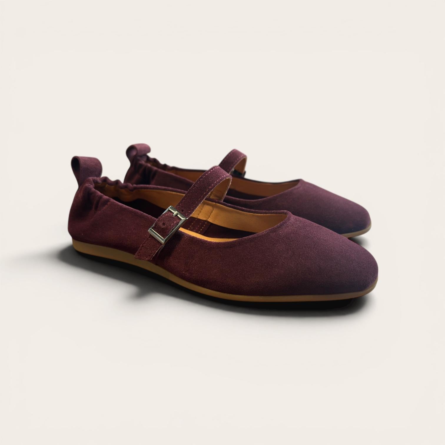 Begoria Celeste Suede Mary Jane Ballerinas