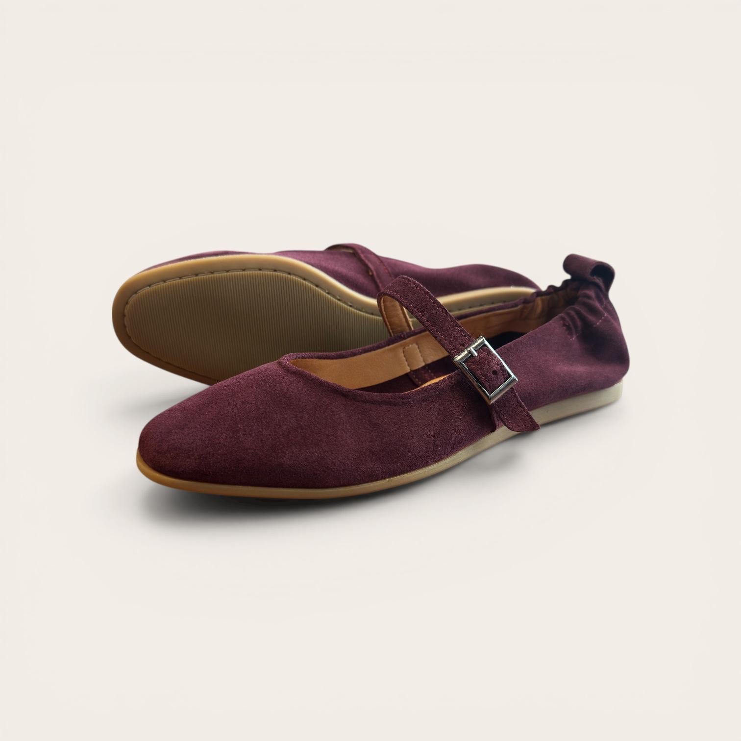 Begoria Celeste Suede Mary Jane Ballerinas