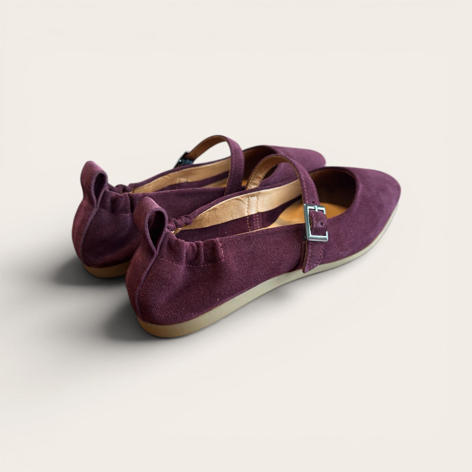 Begoria Celeste Suede Mary Jane Ballerinas
