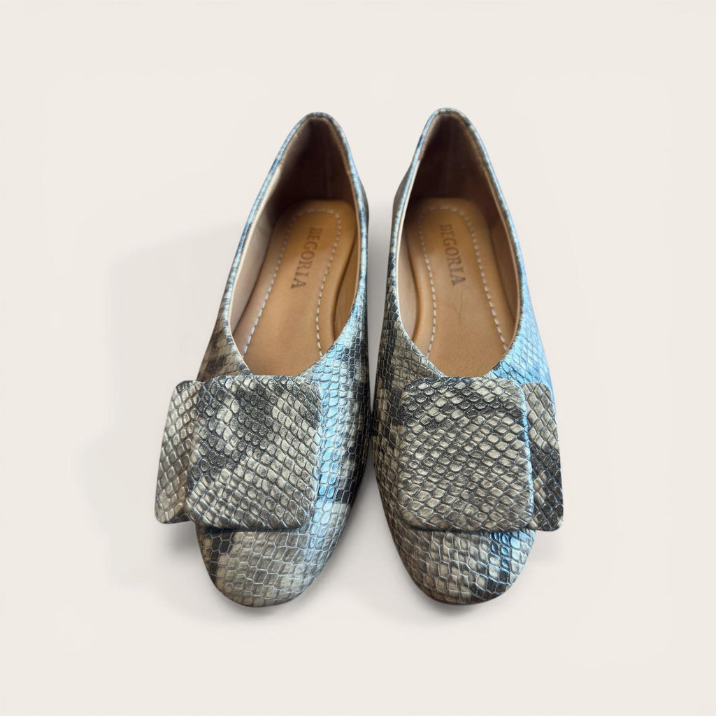 Begoria Snake - Genuine Leather Snake-Print Ballet Flats