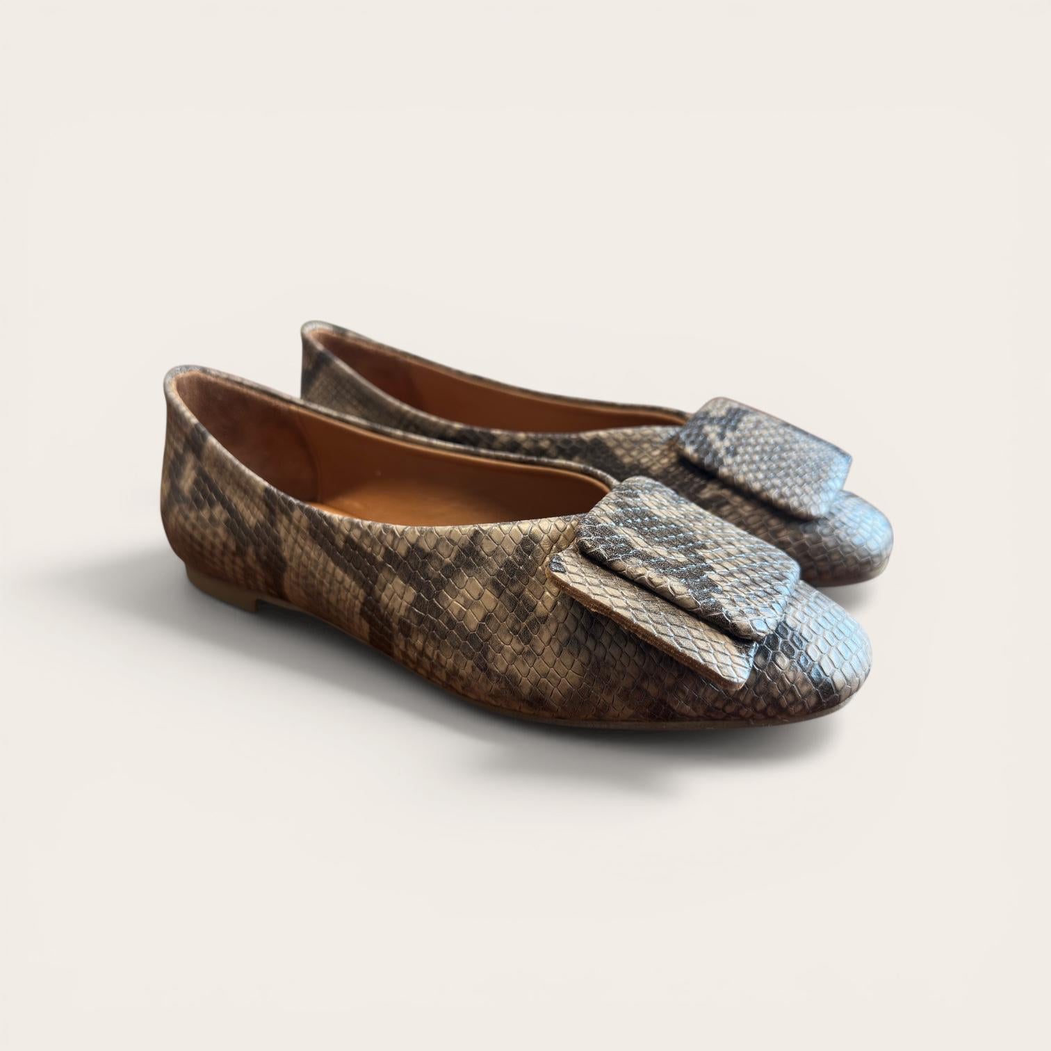 Begoria Snake - Genuine Leather Snake-Print Ballet Flats