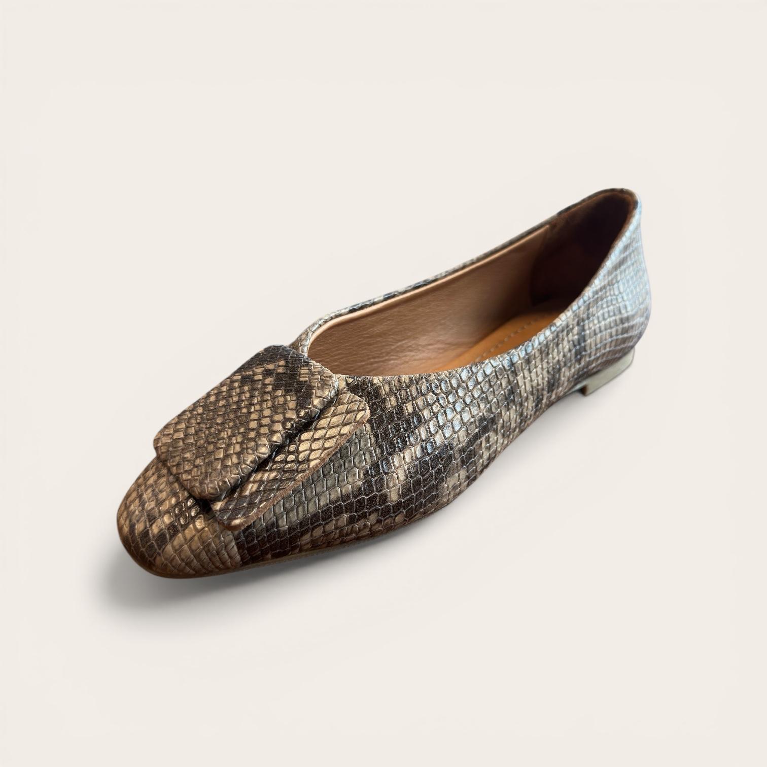 Begoria Snake - Genuine Leather Snake-Print Ballet Flats