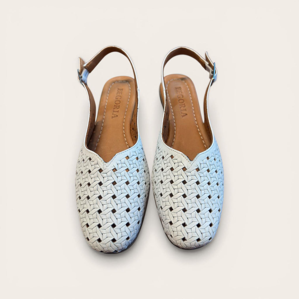 Begoria Summer Weave - Women's Woven Leather Slingback Ballet Flats