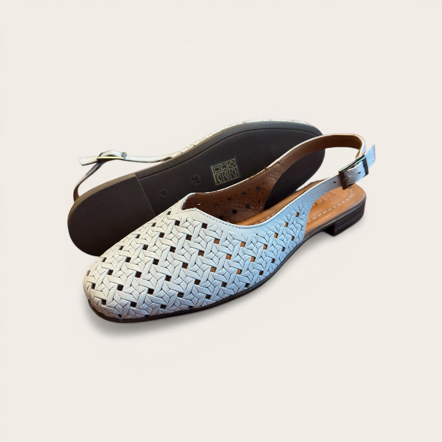 Begoria Summer Weave - Women's Woven Leather Slingback Ballet Flats