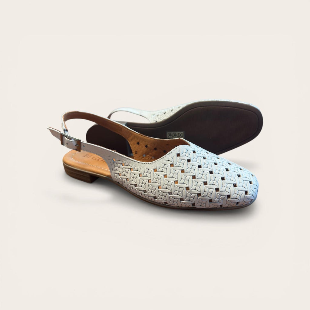 Begoria Summer Weave - Women's Woven Leather Slingback Ballet Flats