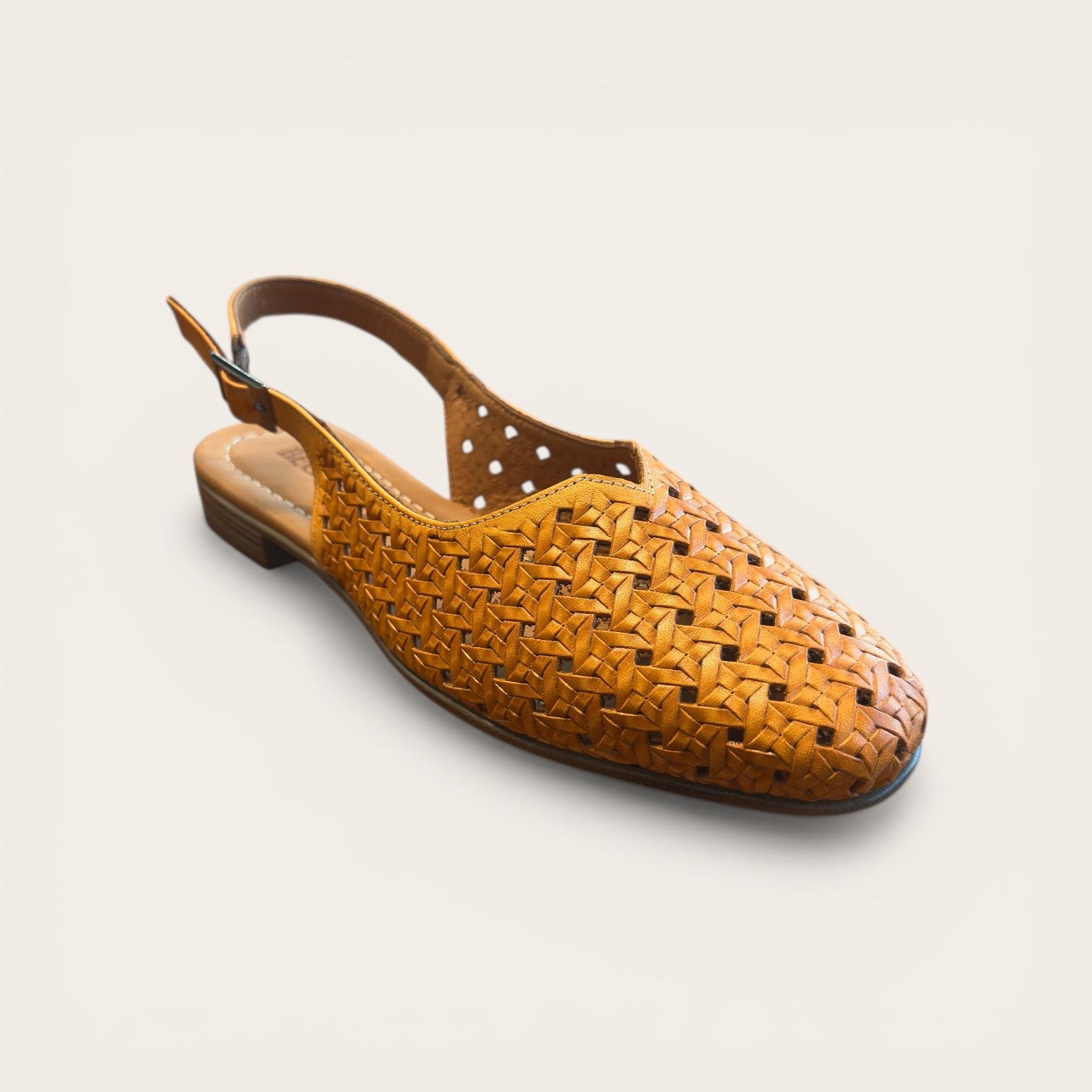 Begoria Summer Weave - Women's Woven Leather Slingback Ballet Flats