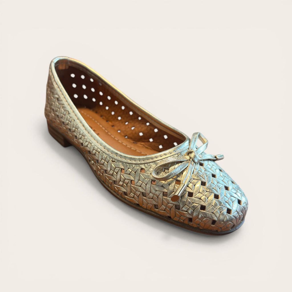 Begoria Aurelia - Premium woven metallic leather ballerina
