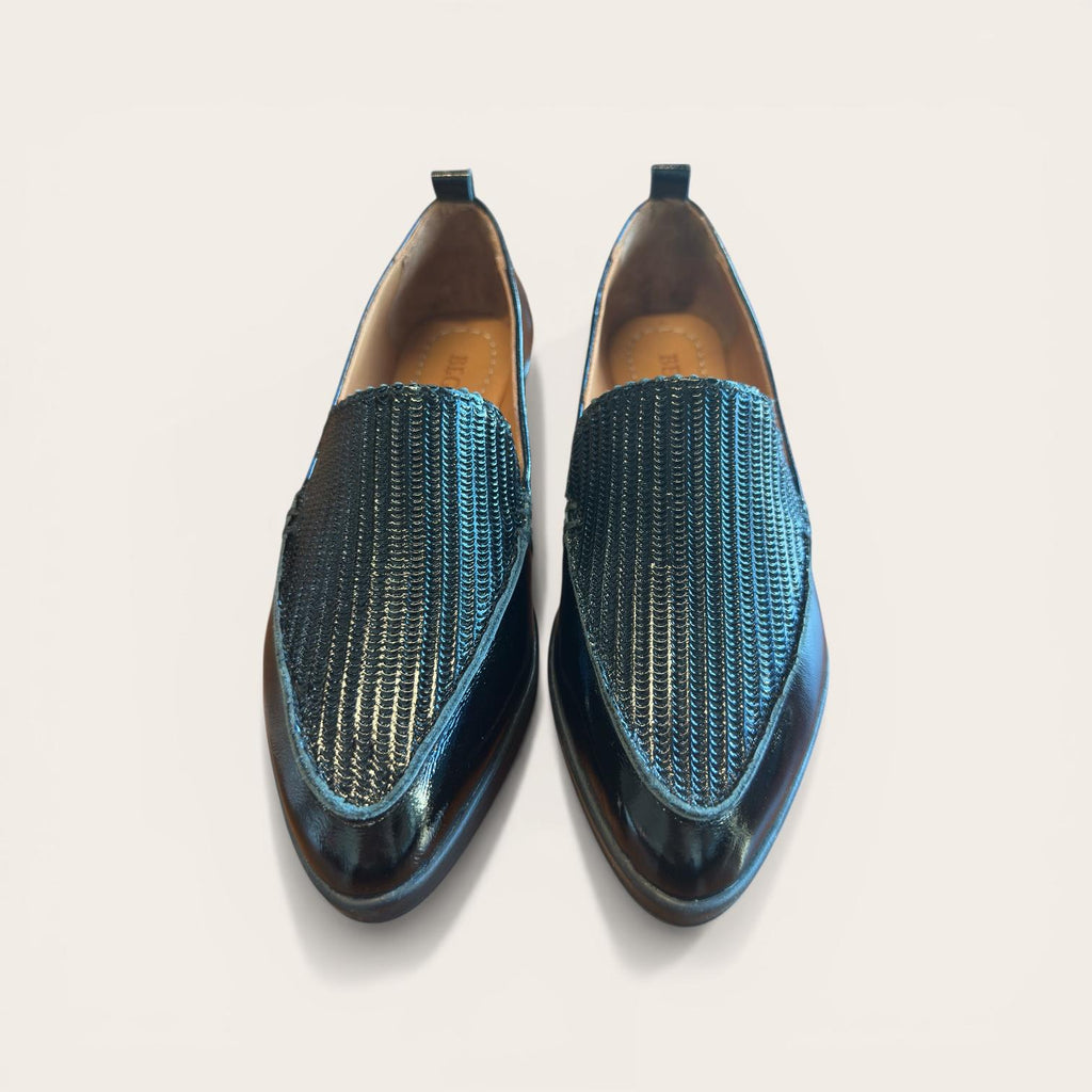 Begoria Nova - Shiny Textured Slip-On Shoes