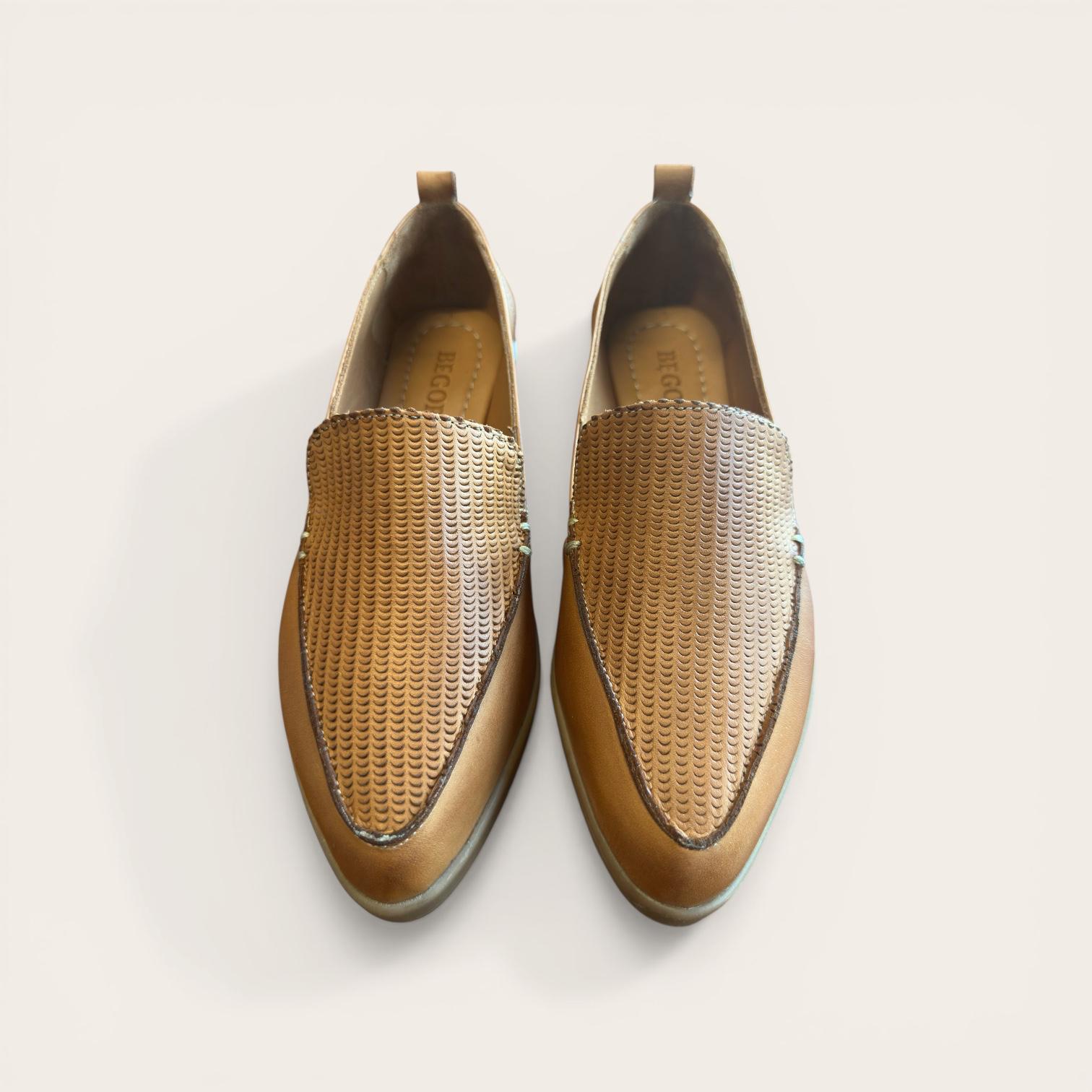 Begoria Nova - Shiny Textured Slip-On Shoes