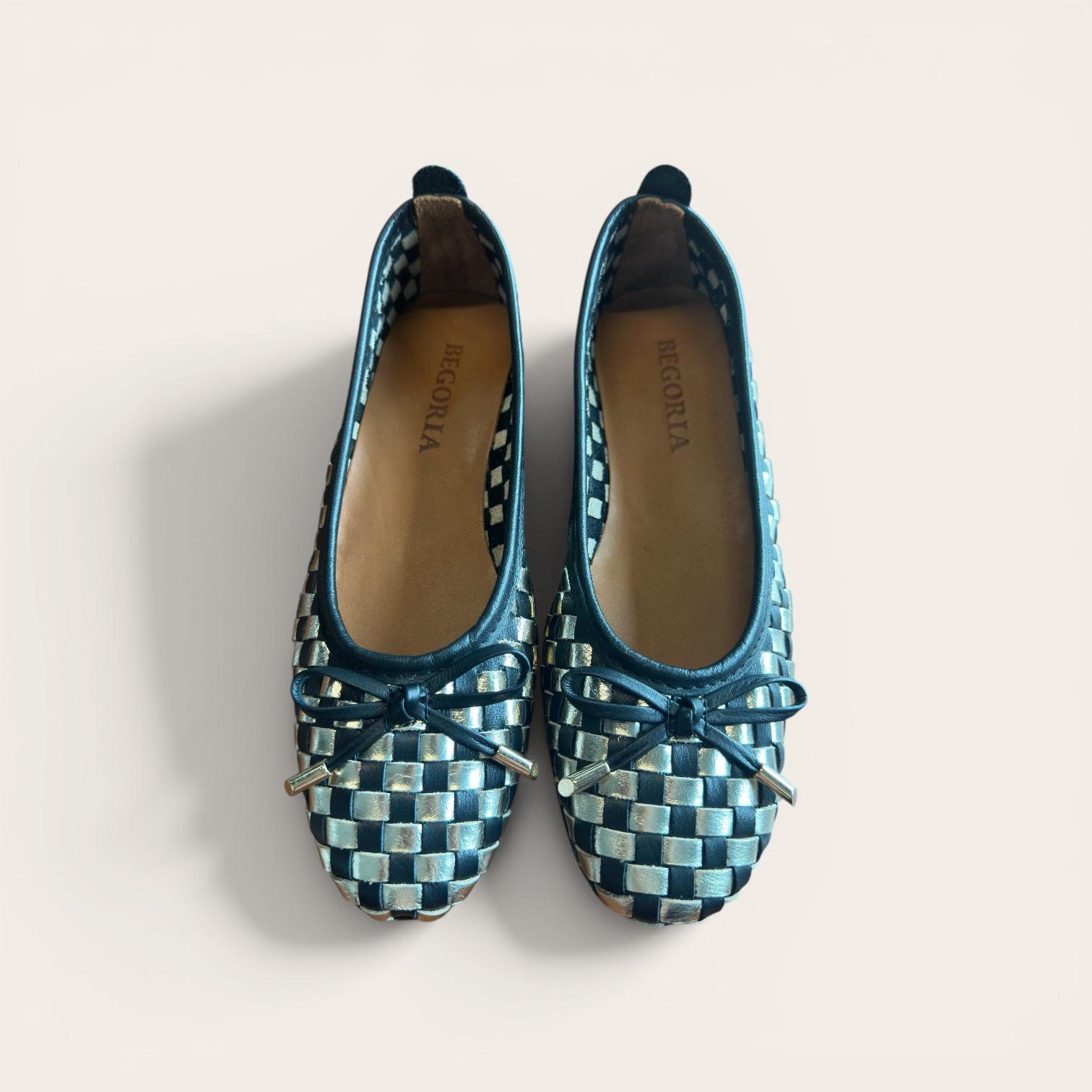 Begoria Weave - Handwoen Leather Ballerina Flats