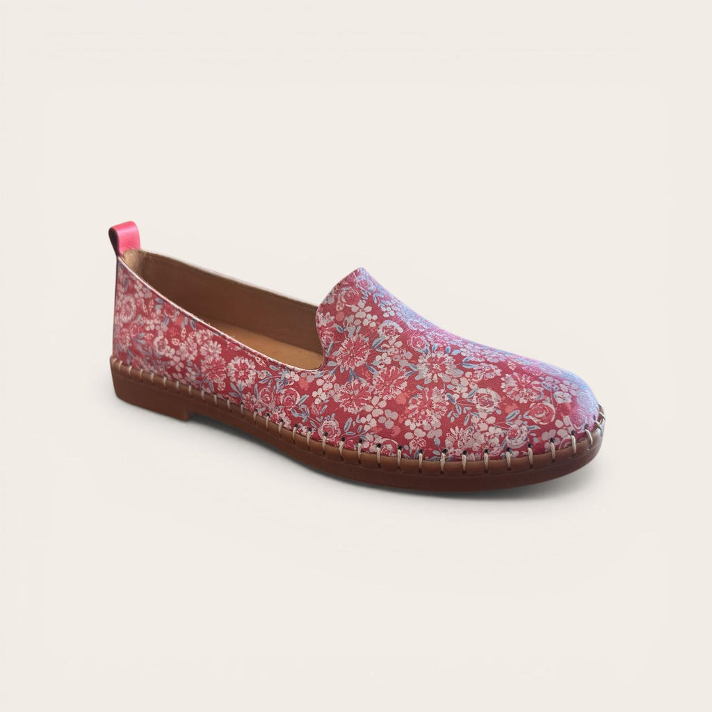 Begoria Flora - Artisan Floral Print Loafers with Hand-Stitched Detail