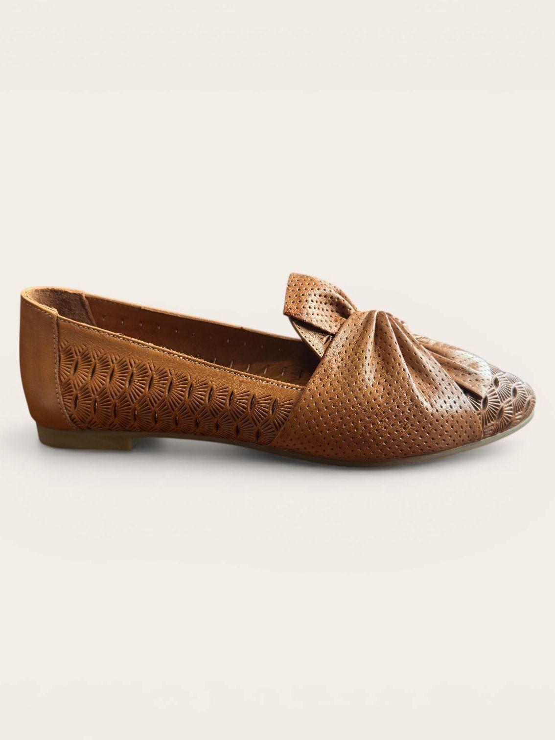 Begoria Signature - Perforated Leather Ballet Flats